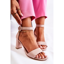 PE1 Sandalias De Mujer Con Tacón Alto Lexi Beige 7