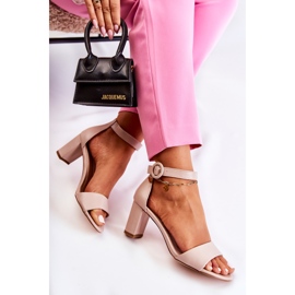 PE1 Sandalias De Mujer Con Tacón Alto Lexi Beige 6