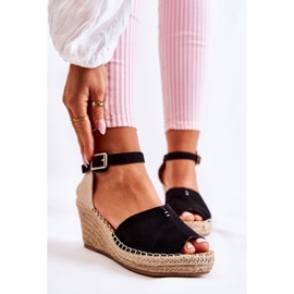 Sandalias Mujer Cómodas Con Cuña Dellia Negras negro 2 Sandalias Mujer Cómodas Con Cuña Dellia Negras negro 2