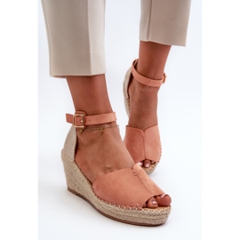 Sandalias Mujer Cuña Cómodas Rosa Claro Dellia 2