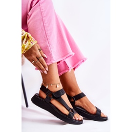 PE1 Sandalias Mujer Con Velcro Negro Clarisse 4