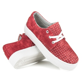 Kylie Zapatillas caladas en la plataforma. rojo 4