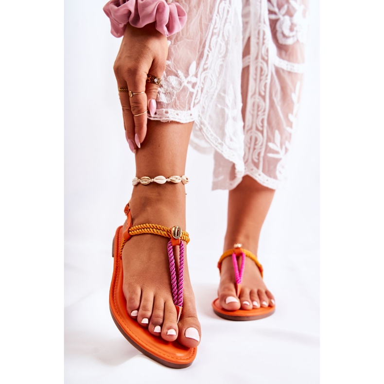 FL1 Sandalias Mujer Chanclas Con Concha Naranja Candell 1 FL1 Sandalias Mujer Chanclas Con Concha Naranja Candell 1