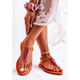 FL1 Sandalias Mujer Chanclas Con Concha Naranja Candell 2 FL1 Sandalias Mujer Chanclas Con Concha Naranja Candell 2