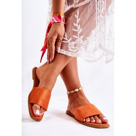 FL1 Pantuflas Clásicas Mujer Liso Naranja Narsis 4