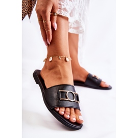 PE1 Pantuflas Clásicas De Mujer Con Adorno Sherri Negro 1