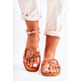 FS1 Pantuflas naranjas de moda para mujer Marsala 3
