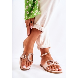 FS1 Pantuflas Beige Marsala De Moda Para Mujer 2