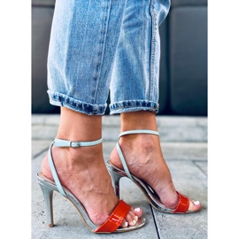 Sandalias tacón Nila Naranja multicolor 2
