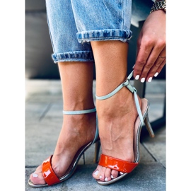 Sandalias tacón Nila Naranja multicolor 3