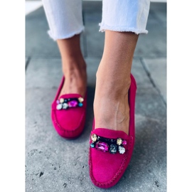 Mocasín con piedras Megara Fucsia rosado 4