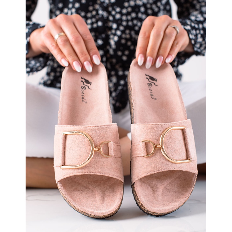 MIKA Babuchas de ante rosa 1
