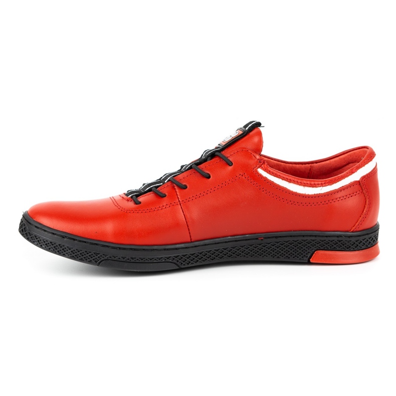Polbut Zapato casual hombre piel K23 rojo con negro 1