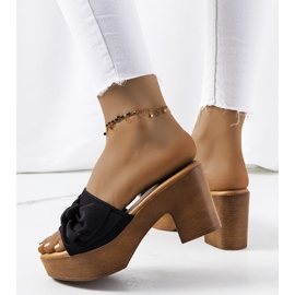 Babuchas Sarthe negras tacón negro 1