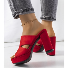 Chanclas rojas en el poste de Horn rojo 2