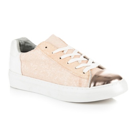 Kylie Deportivas con cordones y purpurina marrón 3