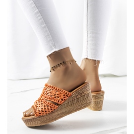Zapatillas cuña naranja Clara 1 Zapatillas cuña naranja Clara 1