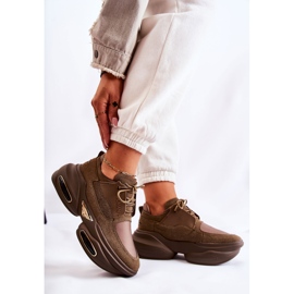 PS1 Deportivas deportivas de mujer Zapatos Kaki New Horizon marrón 5