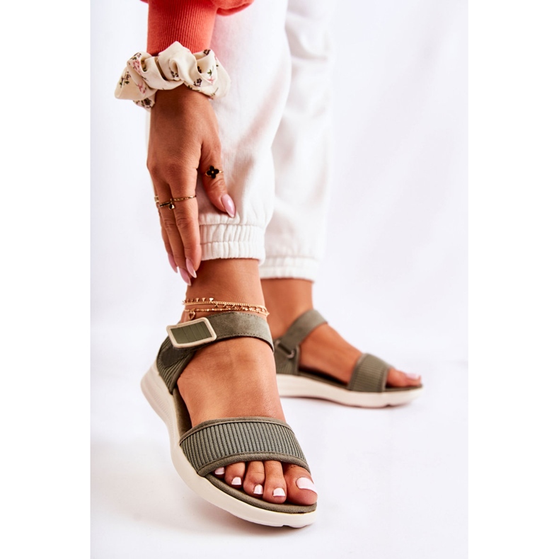 PE1 Sandalias Mujer Cómodas Con Velcro Verde Sidney 1