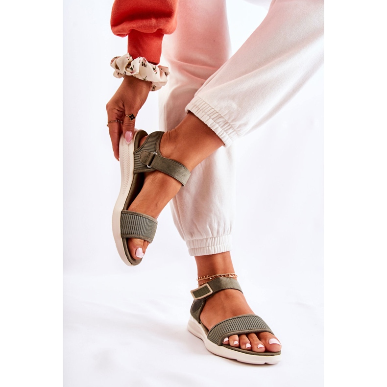 PE1 Sandalias Mujer Cómodas Con Velcro Verde Sidney 2