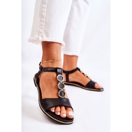 PE1 Sandalias Clásicas De Mujer Con Cinturón Decorativo Terina Negra negro 3