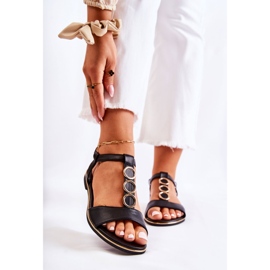 PE1 Sandalias Clásicas De Mujer Con Cinturón Decorativo Terina Negra negro 1