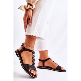 PE1 Sandalias Clásicas De Mujer Con Cinturón Decorativo Terina Negra negro 4