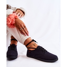 PE1 Zapatillas Clásicas Mujer Atadas Negras Dellis negro 4