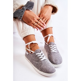 PE1 Zapatillas Clásicas Mujer Atadas Gris Dellis 4
