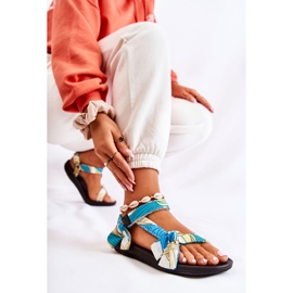 PM1 Sandalias Mujer Con Velcro Caprisa Verde blanco 5