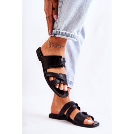Cómodas Pantuflas De Mujer De Cuero Maciejka 05549-01 Negro 4