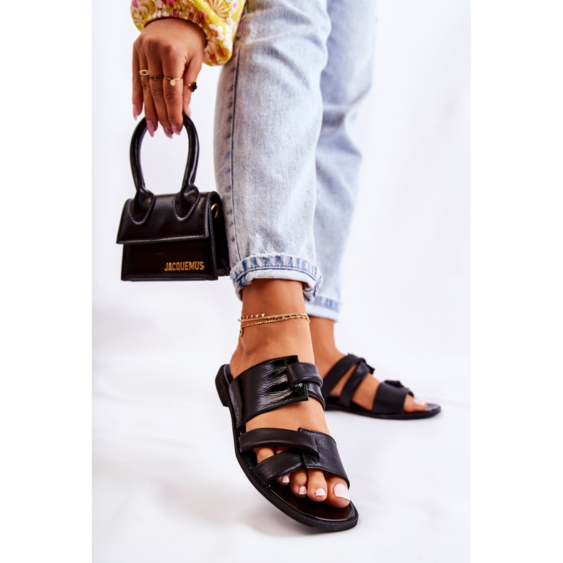 Cómodas Pantuflas De Mujer De Cuero Maciejka 05549-01 Negro 1