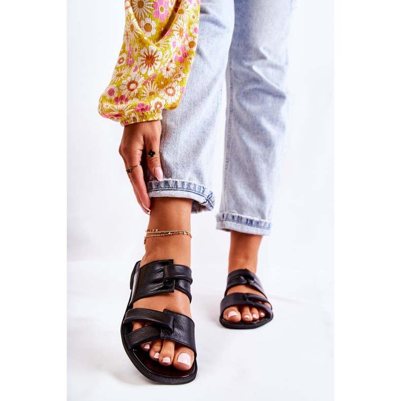 Cómodas Pantuflas De Mujer De Cuero Maciejka 05549-01 Negro 2