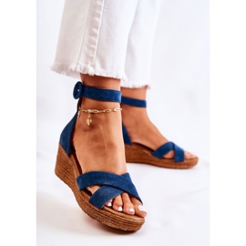 Sandalias Cuña Ante Maciejka 04565-06 Azul Marino multicolor 2