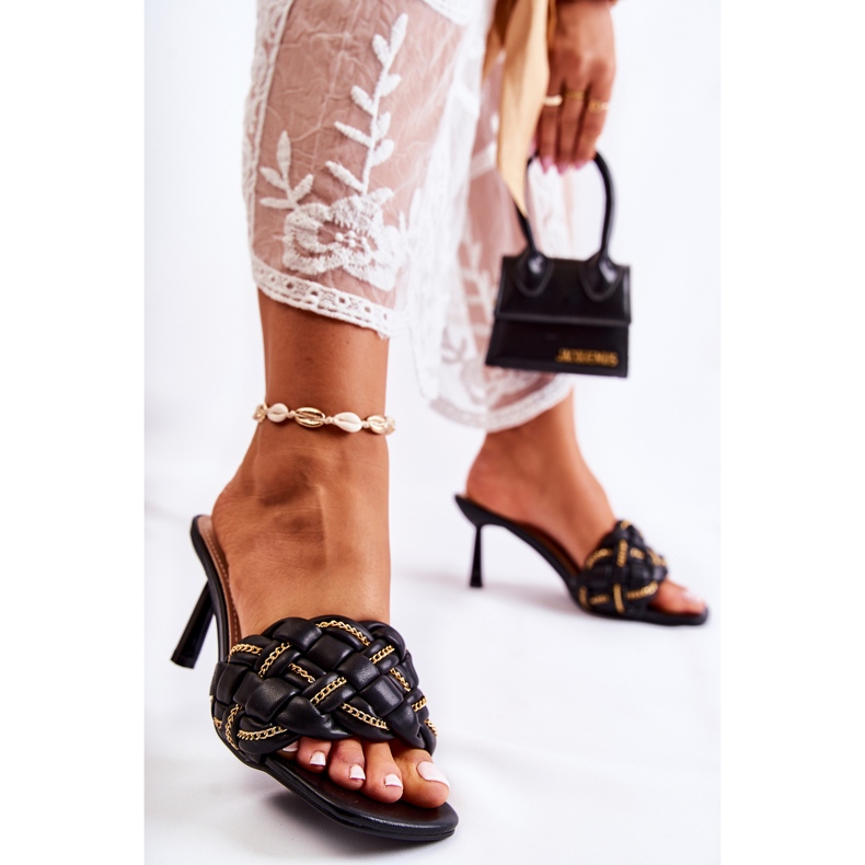 FS1 Pantuflas Mujer Trenzadas Negras Sulea negro 1