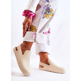 FS1 Zuecos De Goma De Moda Beige Claro Meriko 4