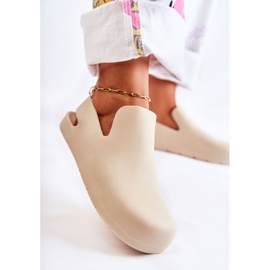 FS1 Zuecos De Goma De Moda Beige Claro Meriko 3