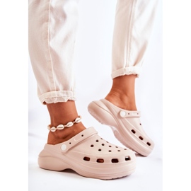 FS1 Pantuflas De Espuma De Mujer Crocs Beige Coline 3