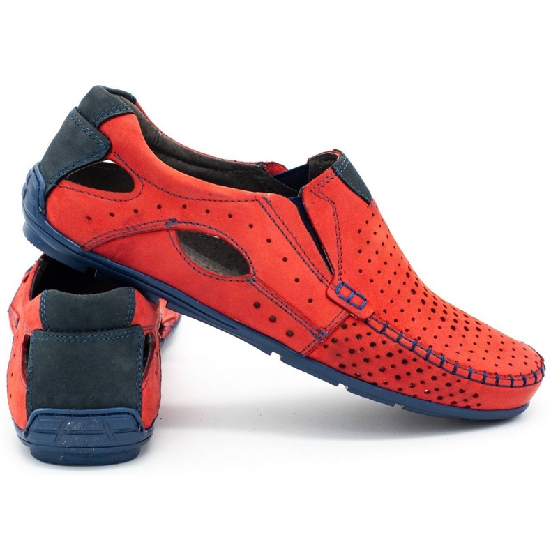 Mario Pala Zapatos de hombre mocasines 901 verano rojo 3