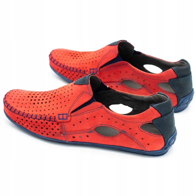Mario Pala Zapatos de hombre mocasines 901 verano rojo 4
