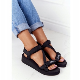 Sandalias de espuma para mujeres en Wedge Big Star FF274A349 Negro 5