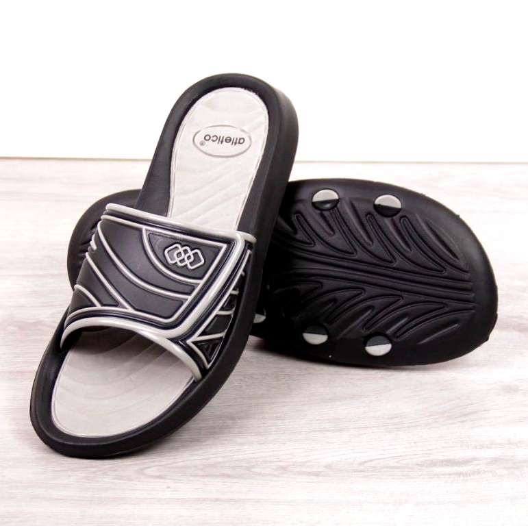 Zapatillas de piscina Atletico M ATC207A negro gris 2