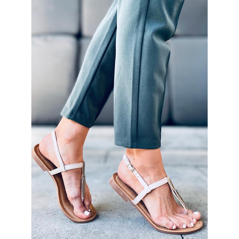 Chanclas Attina Beige dorado 1