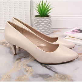 Zapatos de salón pin beige perla W Sergio Leone 2