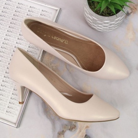 Zapatos de salón pin beige perla W Sergio Leone 3