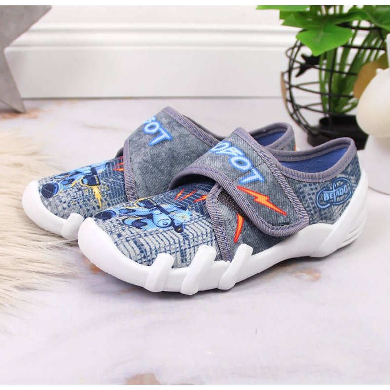 Pantuflas velcro grises para infantil Jr. Befado 2