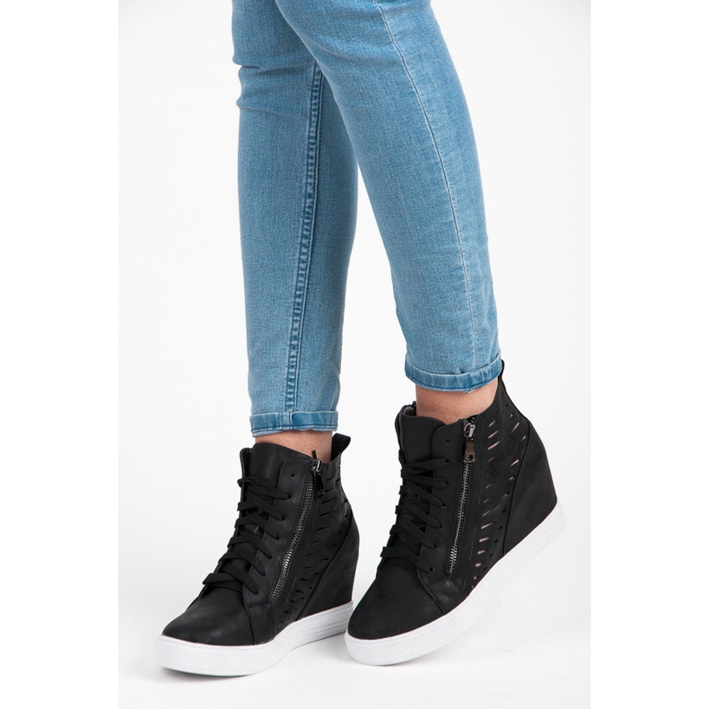 Seastar zapatillas de deporte de alto brillo negro 2