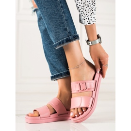 SHELOVET Zapatillas rosas con hebilla rosado 3