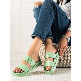 SHELOVET Babuchas verdes con hebilla 1