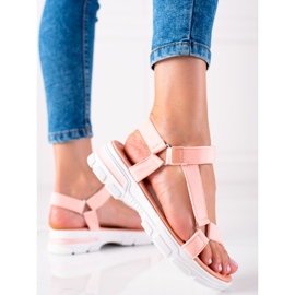 Groto Gogo Sandalias Cómodas Con Velcro rosado 2